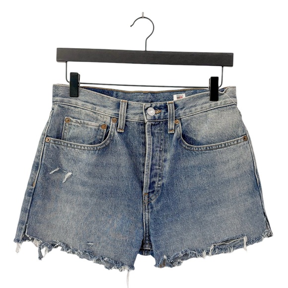 RE/DONE ORIGINALS High Rise Stove Pipe Denim Shorts - Picture 1 of 7